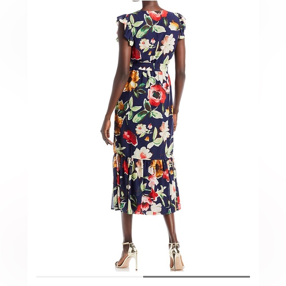 Sam Edelman Picasso V Neck Midi Dress Size 8 - Picture 3 of 7